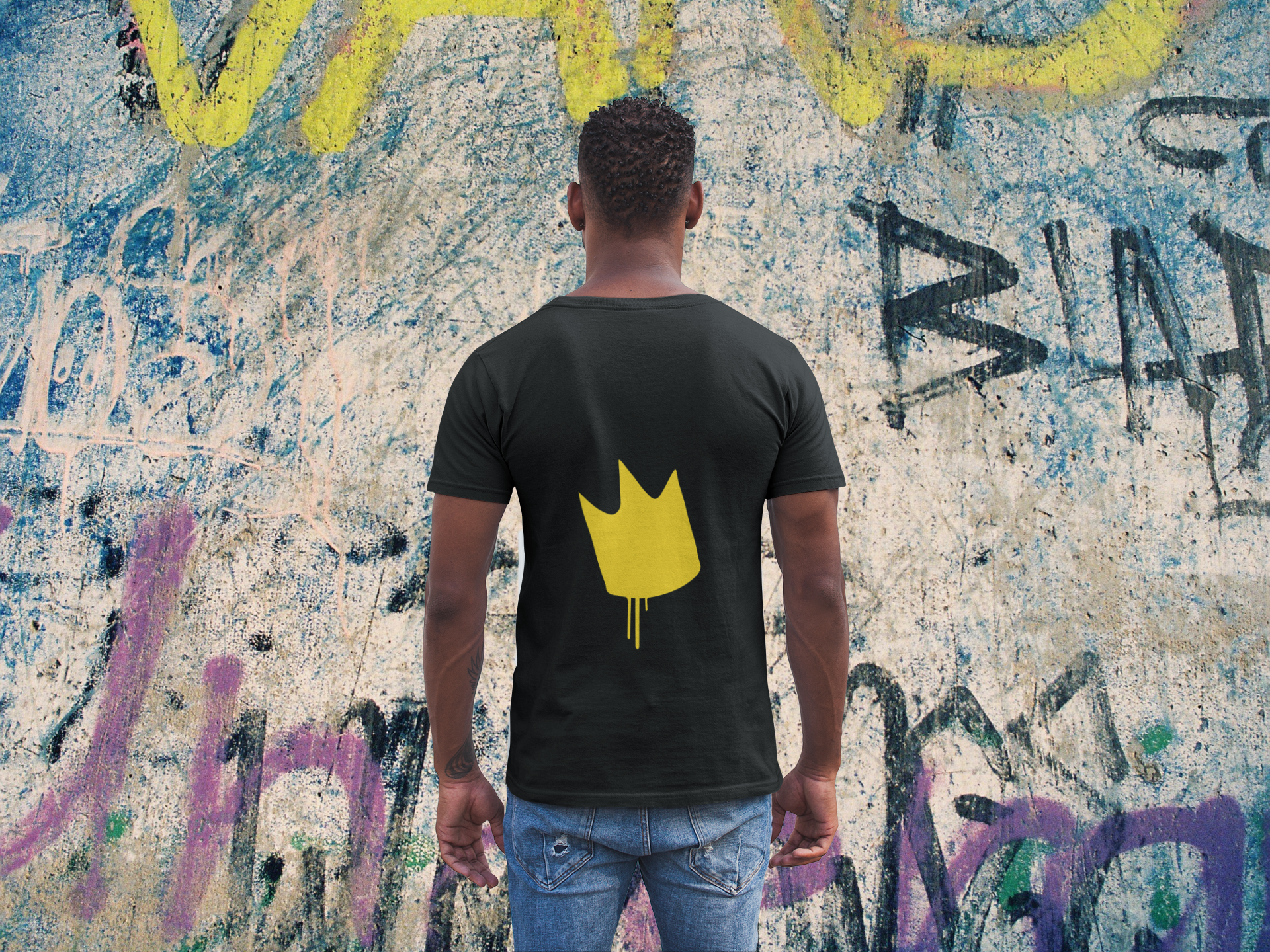 VVS Crown Tee (Black T Shirt with Yellow Crown)